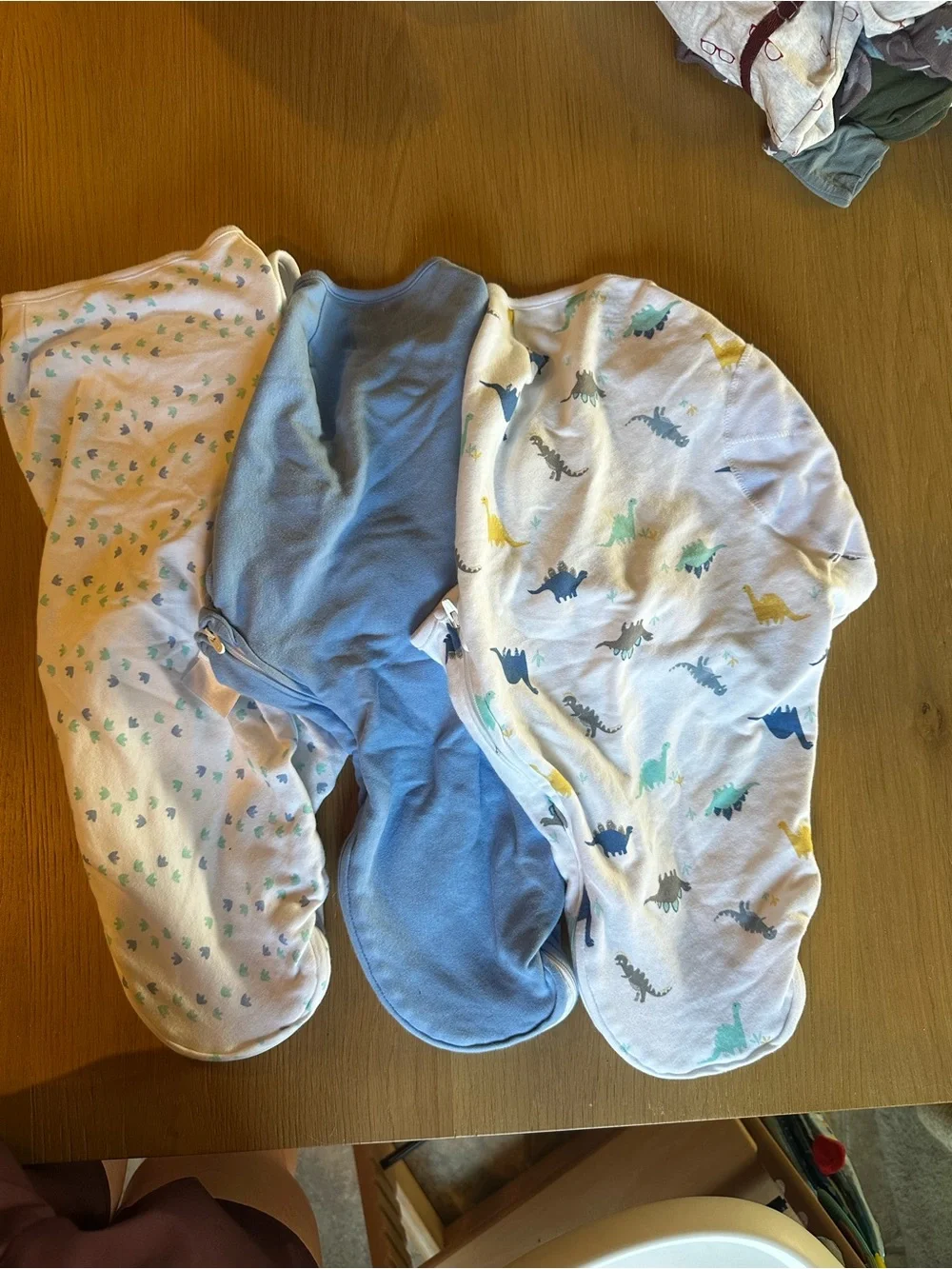 aden + anais White Baby swaddle set with Teal and Yellow Accents